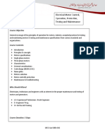 Electrical Motor Control, Operation, Protection, Testing and Maintenance