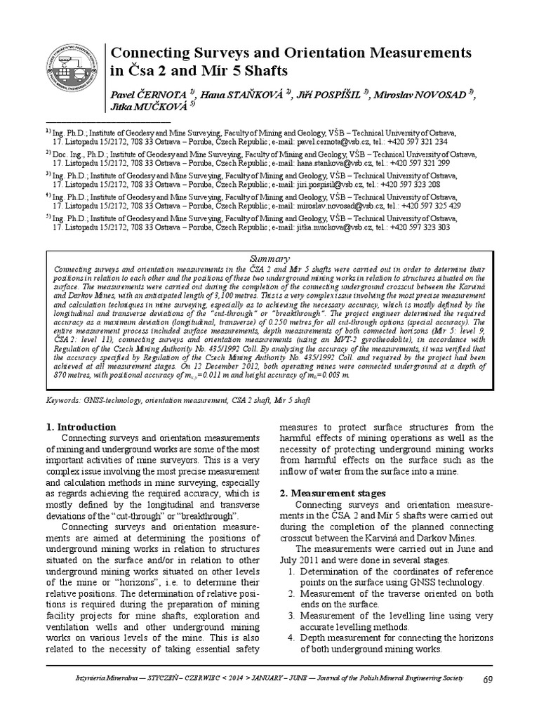 Shaft Surveying | PDF | Surveying | Accuracy And Precision