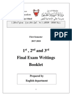1, 2 and 3 Final Exam Writings Booklet: A'Ali Intermediate Boys School