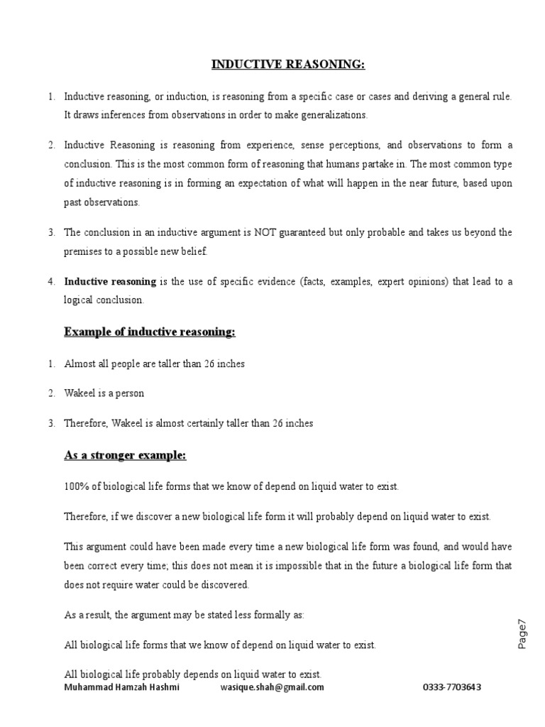Inductive Reasoning and Types | PDF | Inductive Reasoning | Argument