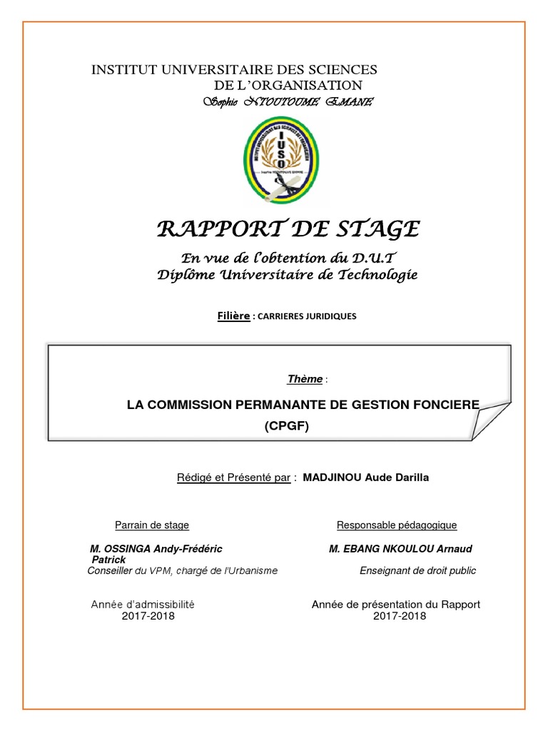 Rapport de Stage DUT  PDF  Urbanisme  Environnement naturel