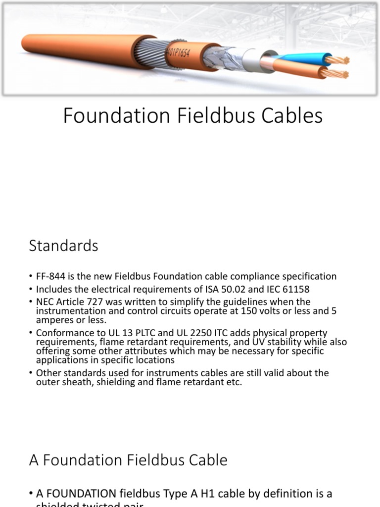 Foundation Fieldbus Cable Specifications | PDF | Network Topology ...
