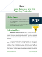 The Nurse-Educator and The Teaching Profession: Objectives