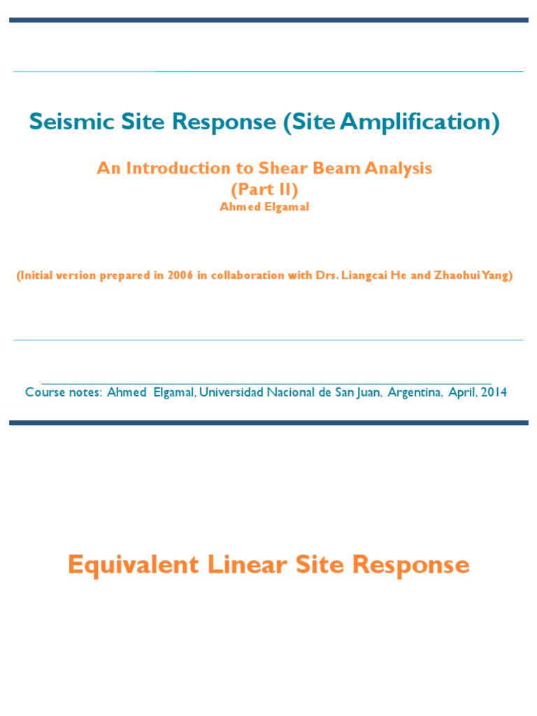 Seismic Site Response | PDF | Earthquake Engineering | Waves
