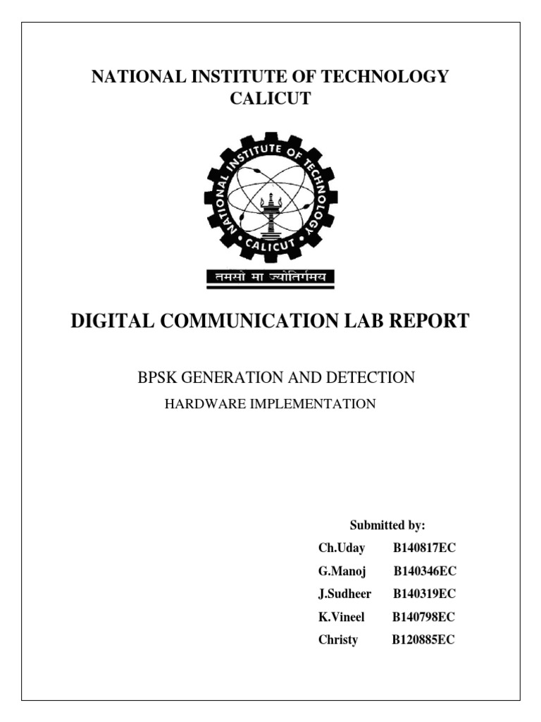 National Institute of Technology Calicut: Digital Communication Lab ...