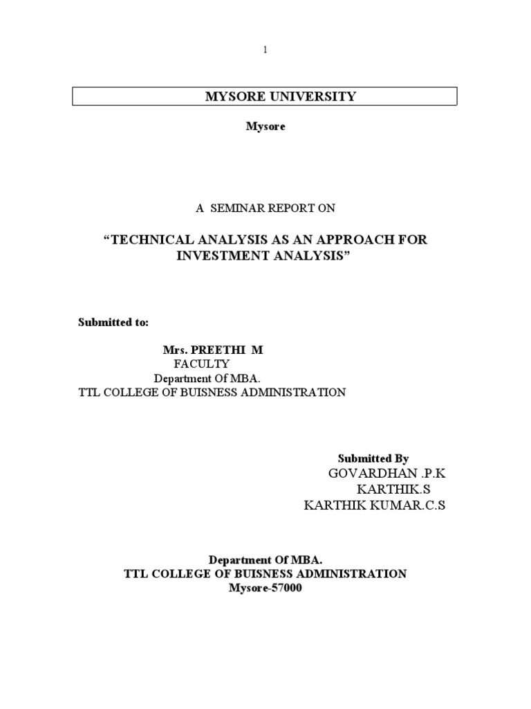 Technical Analysis of Stocks | PDF | Technical Analysis | Market Trend