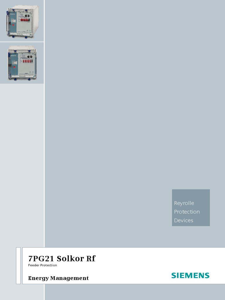 7PG21 Solkor RF Complete Technical Manual PDF Transformer Relay