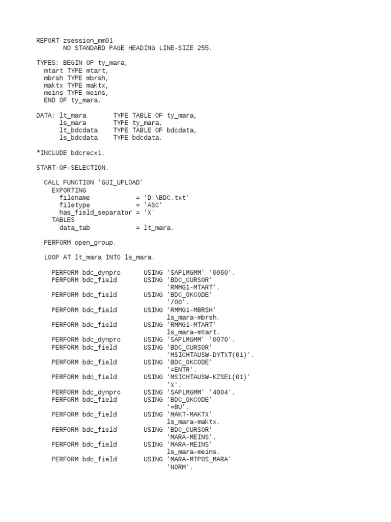 Automated Material Master Record Creation and Maintenance using SAP BDC