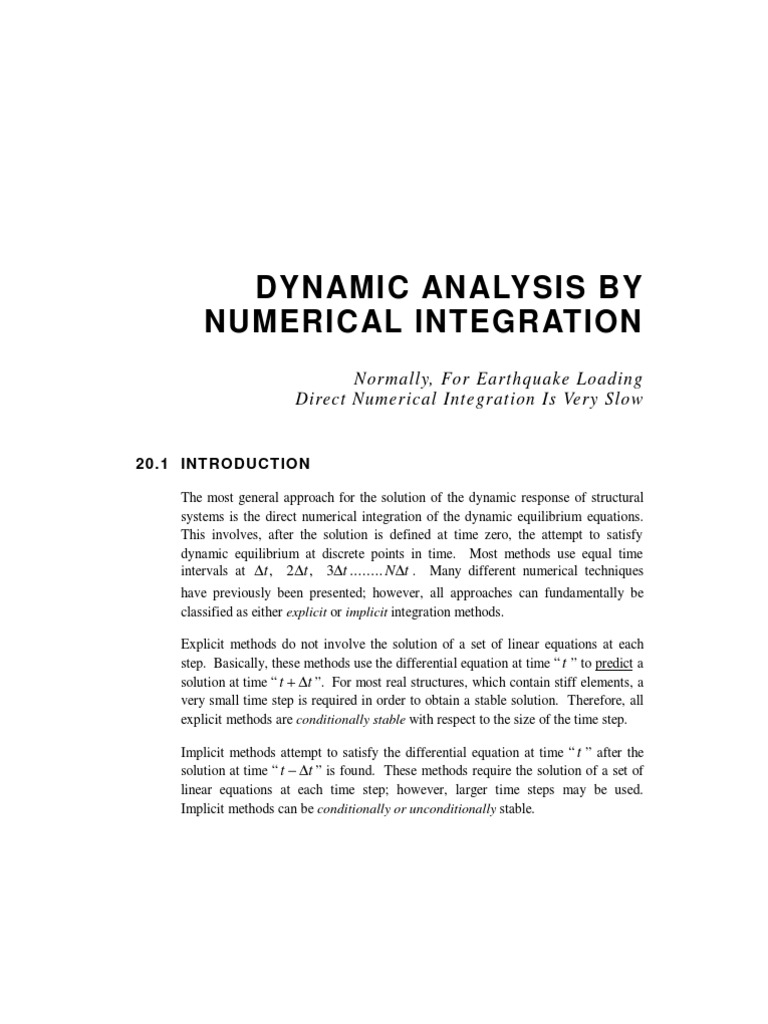 Newmark Integration Pdf Numerical Analysis Nonlinear System
