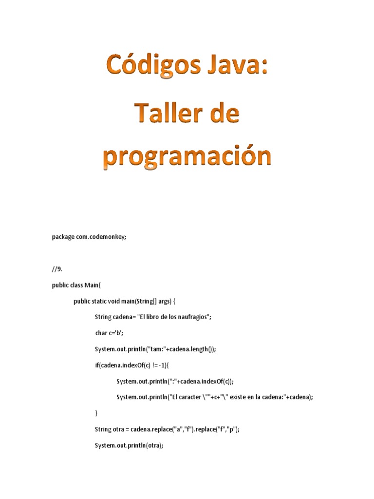 Códigos Java Taller 1 | PDF | Plataforma Java | Informática teórica