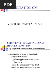 Presentation On: Venture Capital & Sebi