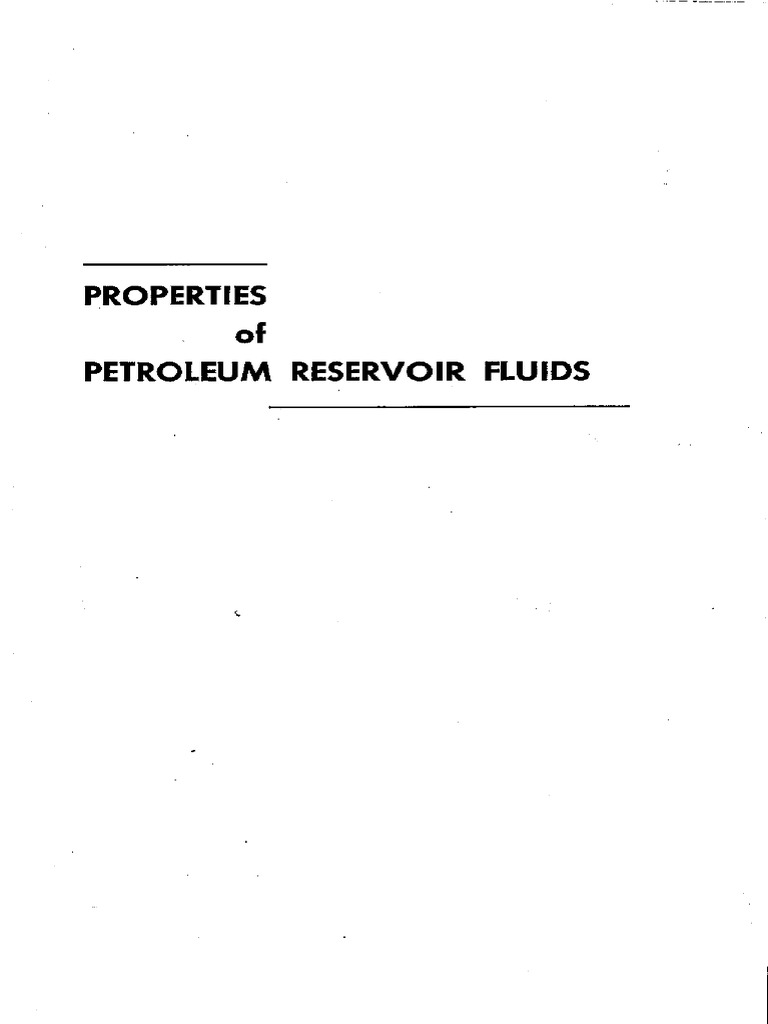 Properties of Petroleum Reservoir Fluids PDF Alkane Petroleum