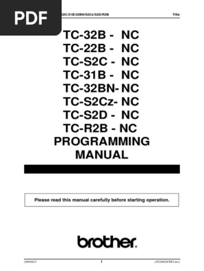 Brother Tc S2d Programming Manual Pdf Numerical Control Subroutine