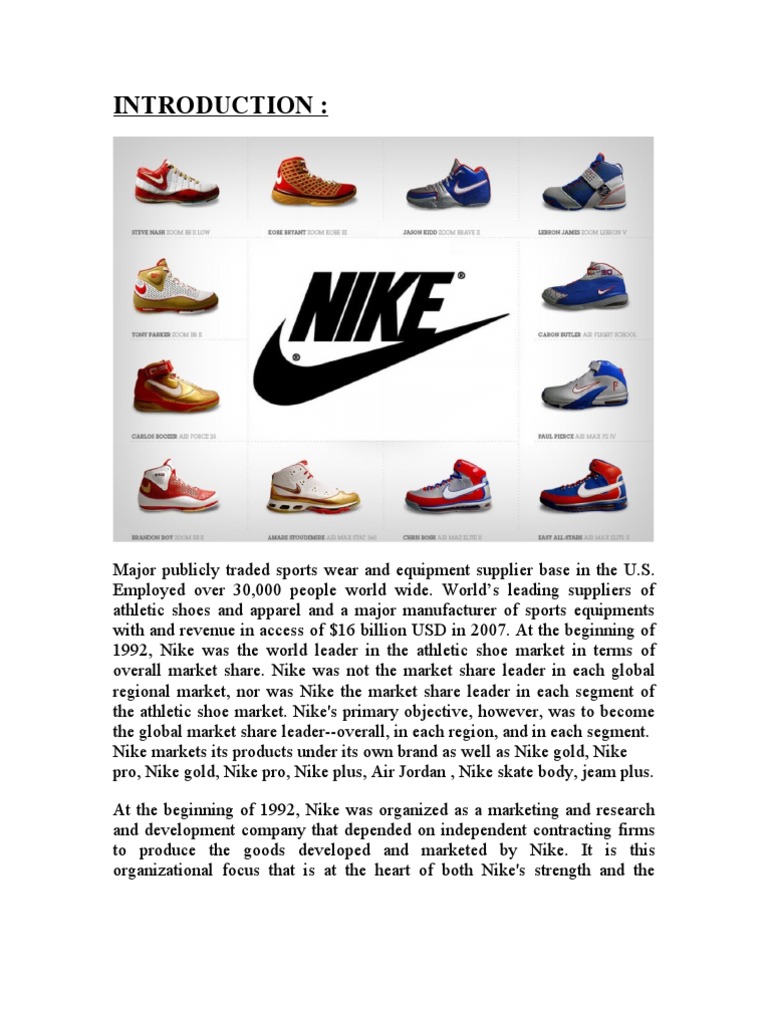 Historiador Universidad De otra manera Introduction of Nike | PDF | Nike | Sneakers