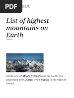 List of Highest Mountains