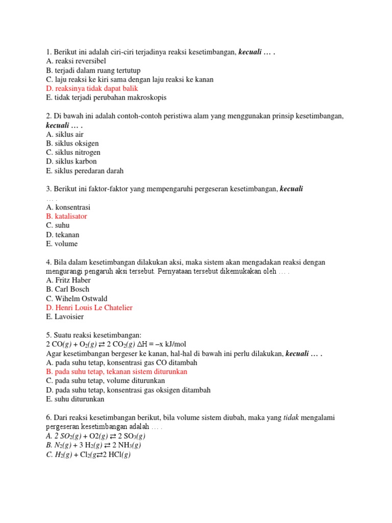 Soal Kesetimbangan Pdf