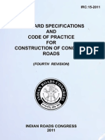IRC 015_ Standard Specifications and Code of Practice for Construction of Concrete Roads (Fourth Revision)