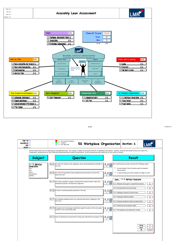 Assembly Lean Assessmentv1 | PDF | Lean Manufacturing | Audit