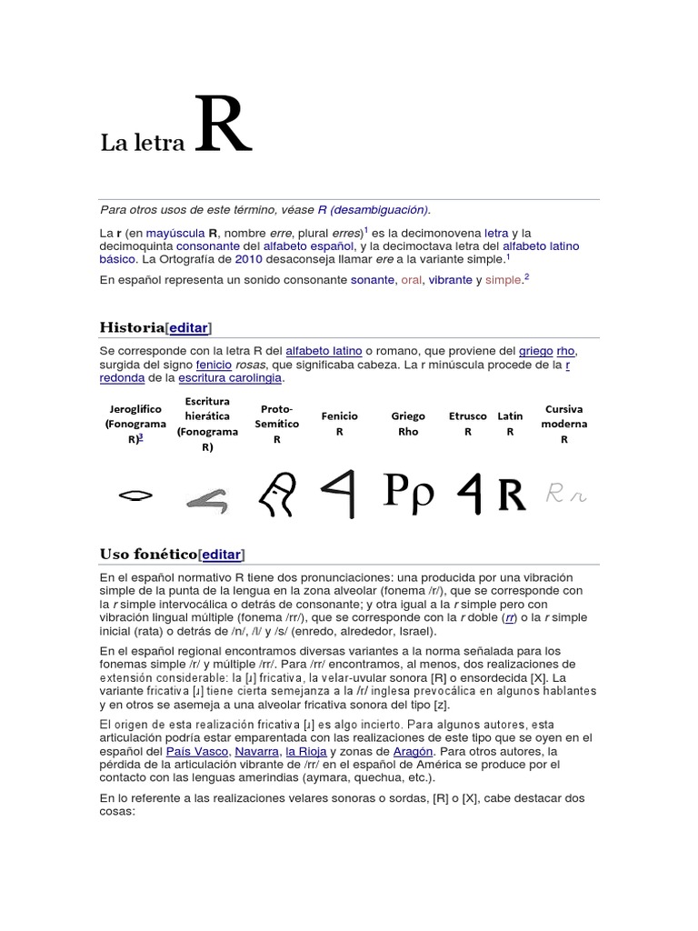 Historia y significado de la letra R | PDF | Caligrafía occidental ...