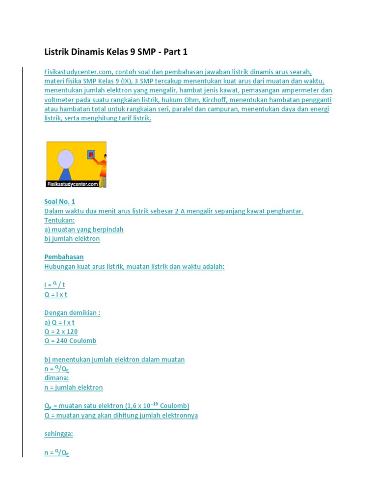 Listrik Dinamis Kelas 9 SMP | PDF | Metode & Bahan Ajar | Sains ...