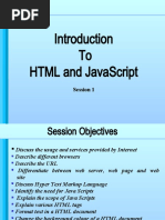 To HTML and Javascript: Session 1