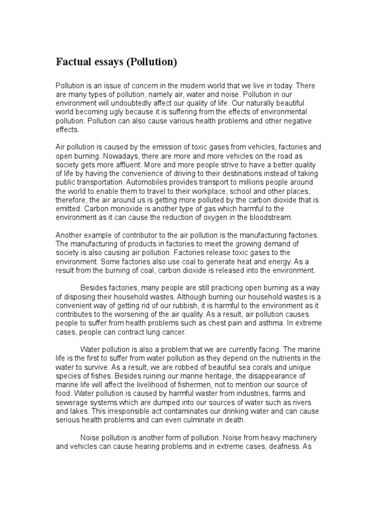 10 Essays Along Pdf Air Pollution Pollution