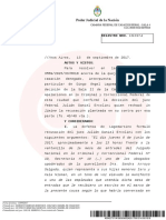 Informe de la Cámara Federal de Casación Penal por decisiones adoptadas en la causa por la muerte del fiscal Alberto Nisman