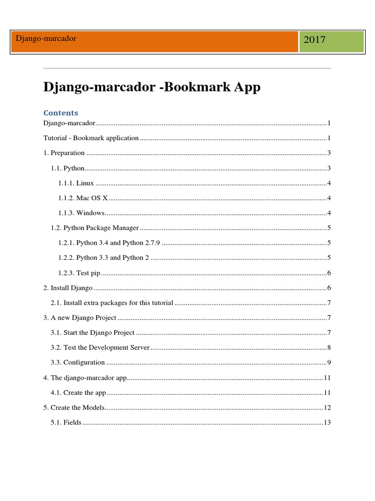 DjangoMarcador Tutorial Bookmark ApplicationV2 PDF Tag