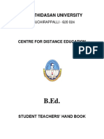 Bharathidasan University BEd Student Handbook