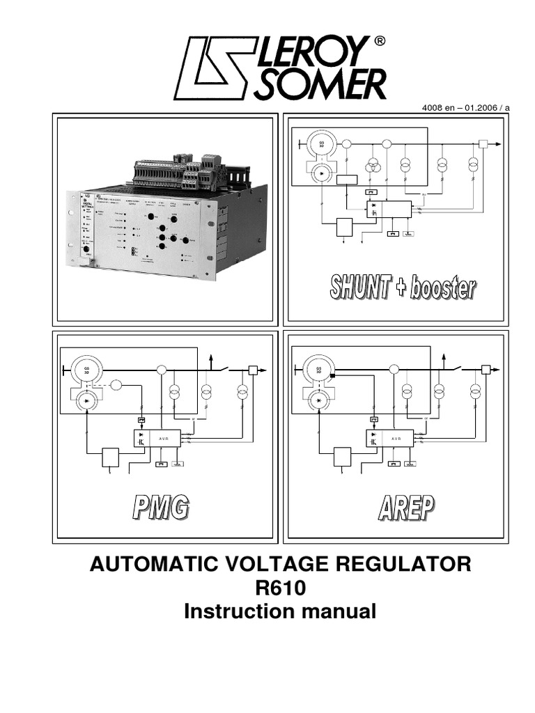 Automatic Voltage Regulator R610 Instruction Manual | PDF | Electrical ...