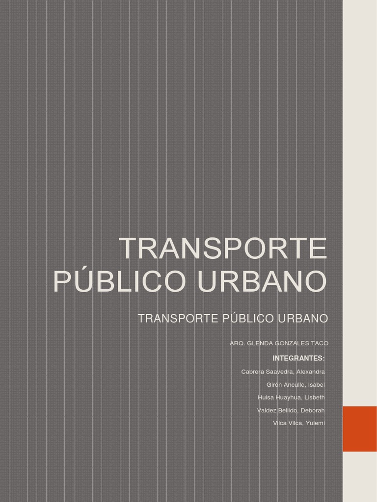 Definición de Transporte Público Urbano | PDF | Transporte público ...
