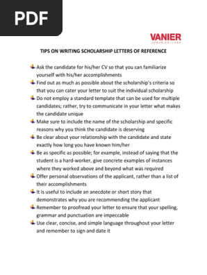 Reference Letter Tips