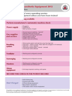 Checklist For Anaesthetic Equipment 2012