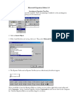 Microsoft Equation Editor 3.0: Inserting An Equation Text Box