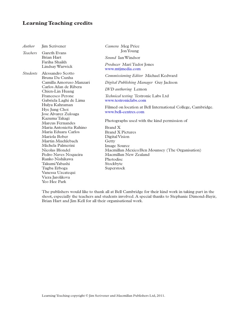 Learning Teaching Credits | PDF