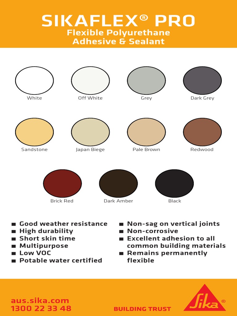 Sikaflex Pro Colour Chart Adhesive Epoxy