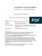 Job Description For Education and Job Creation Advisor Dec 2017
