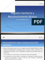 Registro Sanitario y Reconocimiento Mutuo: Lic. Bernardo Molina, M.S.C