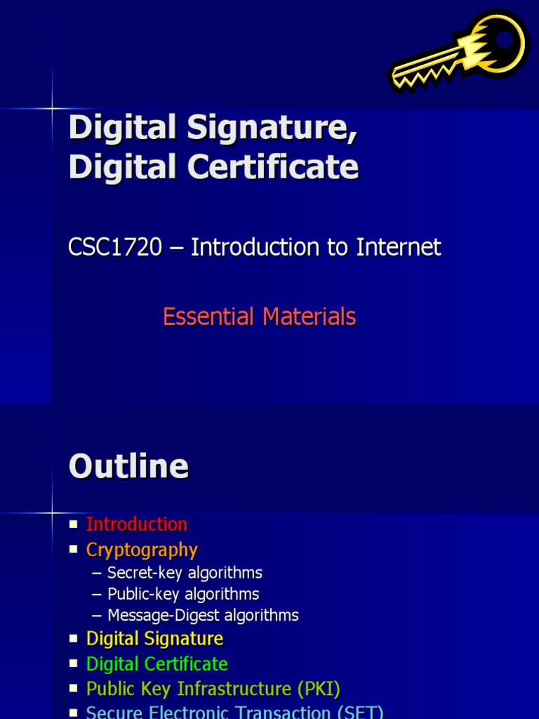 Digital Signature, Digital Certificate | PDF | Key (Cryptography ...
