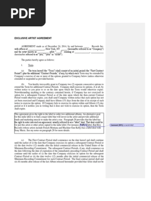 K11-ExclusiveArtistAgreement