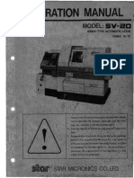 CNC Operation Manual SV20 Swiss Type Automatic Lathe