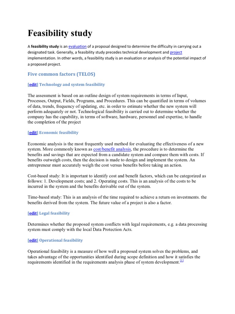 Feasibility Study | PDF