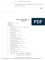 Lighting System Inspection Checklist