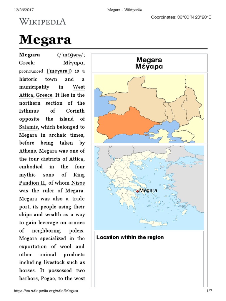 Megara Map Ancient Greece Megara, Greece | Time, The Moon