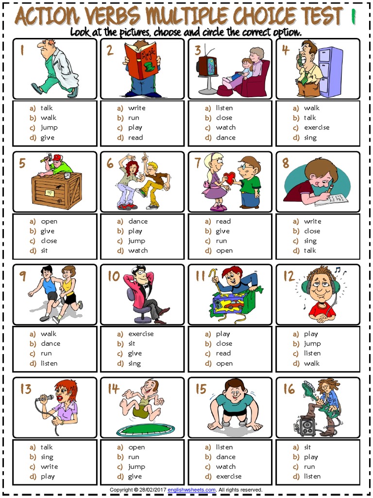 action-verbs-worksheets