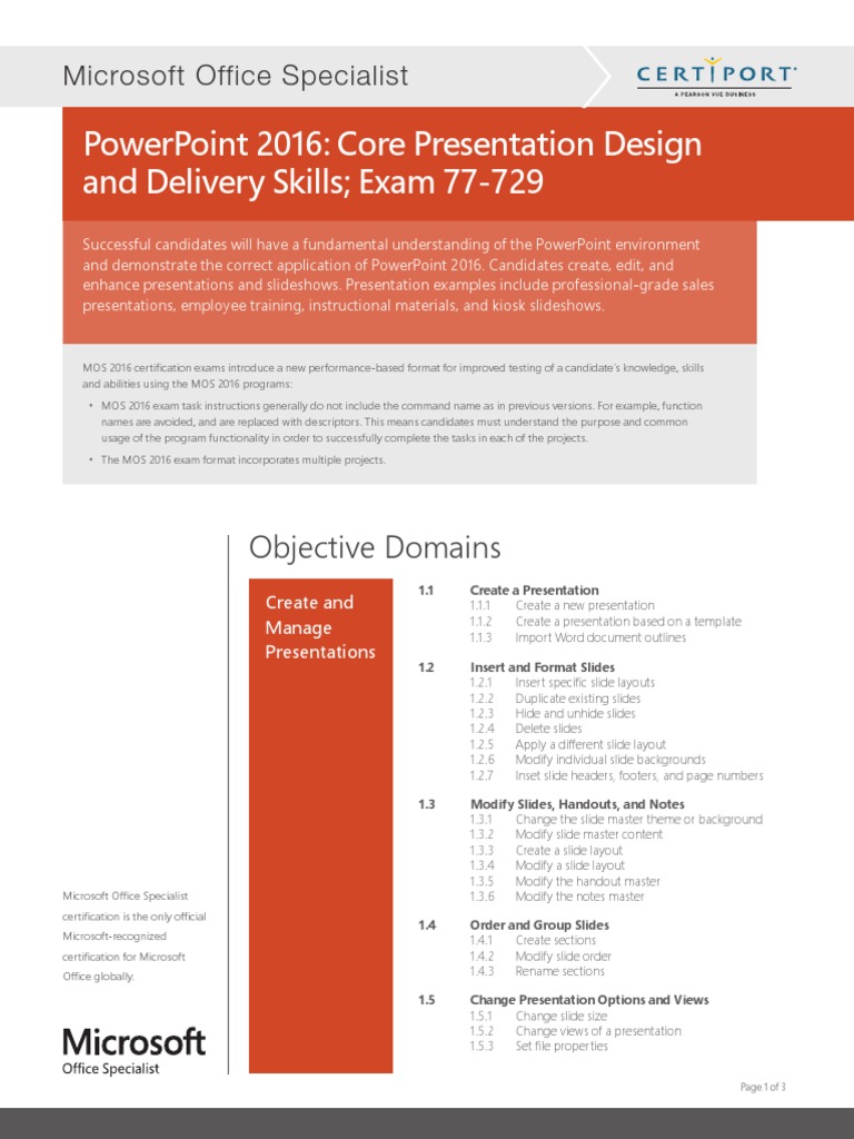 Mos Od Powerpoint 2016 020916nb | PDF | Microsoft Power Point | Software