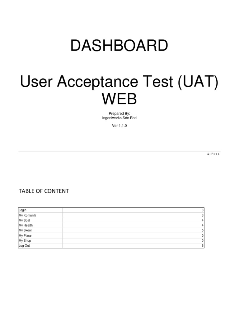 UAT Test Cases for Dashboard Module | PDF | Login | Communication