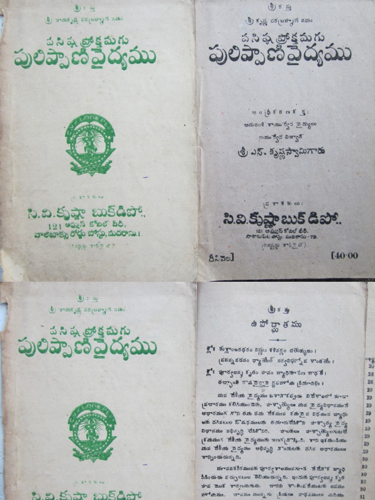 Pulippani Siddha VaidyamTelugu Download Free PDF Asian Traditional
