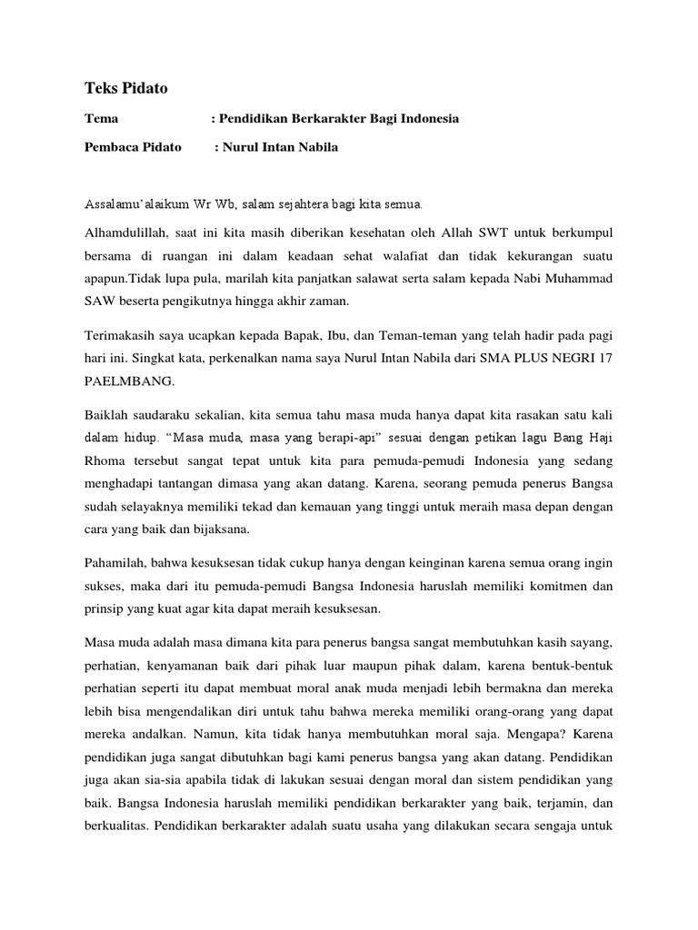 Teks Pidato