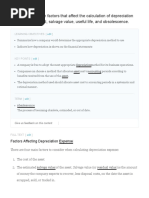 Factors for Calculating Depreciation